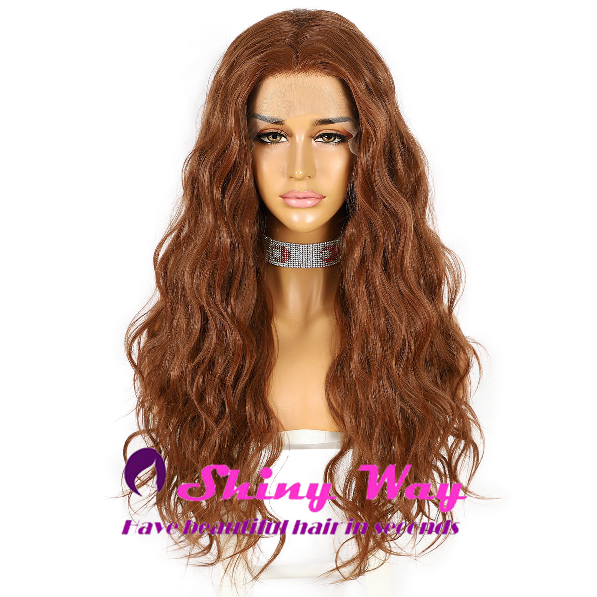New Light Brown Long Curly Lace Wig Shiny Way Wigs Brisbane QLD