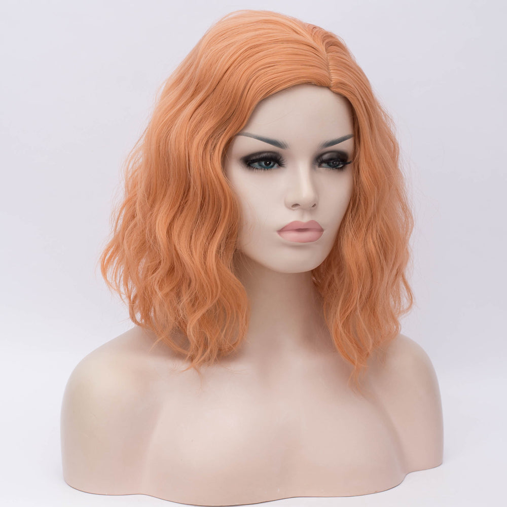 Natural orange medium length curly wig by Shiny Way Wigs Perth WA