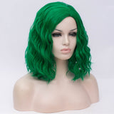 Natural green medium curly middle part wig by Shiny Way Wigs Adelaide