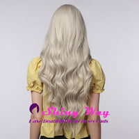 New arrival platinum blonde long curly wig by Shiny Way Wigs Melbourne
