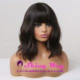 Best selling natural brown short curly wig by Shiny Way Wigs Brisbane