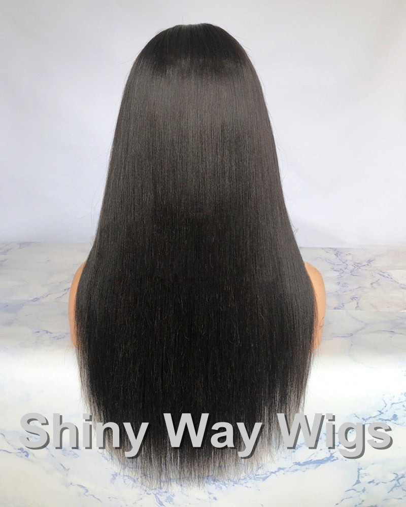Black online straight wig