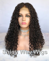 Dark Brown Tight Curly Virgin Human Hair Lace Wig - Shiny Way Wigs Adelaide