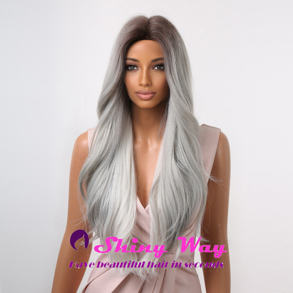 Silver white long wavy wig Shiny Way Wigs Melbourne VIC