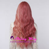 Best sell super natural long curly pink wig by Shiny Way Wigs Perth WA