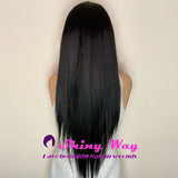 Jet Black Long Straight Natural Lace Front Wig - Shiny Way Wigs AU