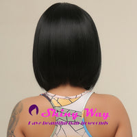 Best selling middle part black short bob wig Shiny Way Wigs Adelaide 