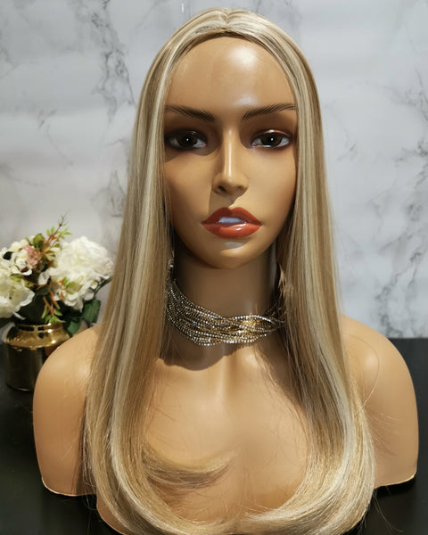 Natural blonde with highlights long wavy wig by Shiny Way Wigs Sydney