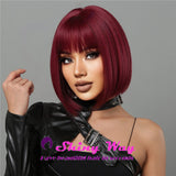Best selling cherry red short bob wig by Shiny Way Wigs Melbourne VIC