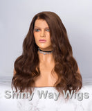 Light Brown Natural Wavy Virgin Human Hair Lace Wig - Shiny Way Wigs Sydney NSW