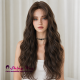 Warm Brown Mermaid Curly 28 Inch Glueless Small Lace Wig