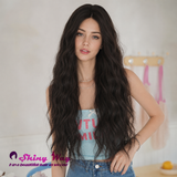 Dark brown 30 inch glueless small lace wig SWL 429