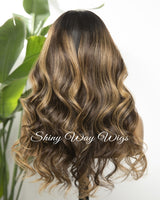 Balayage Natural Curly Virgin Human Hair Lace Wig - Shiny Way Wigs QLD