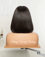 Natural Black Short Bob Human Hair Lace Wig - Shiny Way Wigs Melbourne