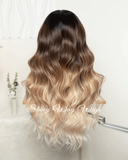 Balayage Blonde Natural Wavy Human Hair Lace Wig (Code: HH1355)