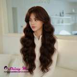 Warm brown 29 inch glueless lace wig SWL 420