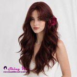 Burgundy Red 28 Inch Glueless Small Lace Wig | SWL 402