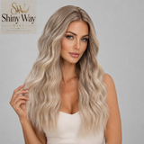 Premium ash blonde 22 inch curly 13x6 glueless lace front wig SW 127