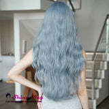 Glueless small lace wig in powder blue colour