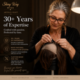 Handcrafted human hair topper by Shiny Way Wigs