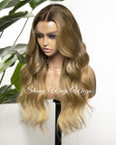 Celebrity Balayage Natural Wavy Human Hair Lace Wig - Shiny Way Sydney