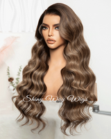 Natural Chestnut Brown Wavy Human Hair Lace Wig - Shiny Way Sydney NSW