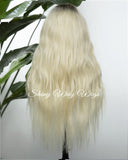 Celebrity Platinum Blonde Super Long Human Hair Lace Wig - Shiny Way