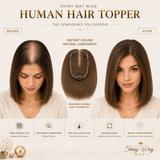 Light Brown Hair Topper before and after