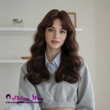 Natural brown 19 inch glueless lace wig SWL 423