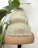 Natural Platinum Shoulder Length Virgin Human Hair Wig - Shiny Way
