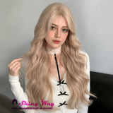 Long blonde synthetic lace wig Australia