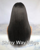 Natural Black Long Silk Straight Virgin Human Hair Lace Wig - Shiny Way Wigs Brisbane AU