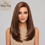 Premium auburn brown 19 inch 13x6 glueless lace front wig SW 123