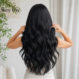 Ready to wear premium natural black lace front wig by Shiny Way Wigs