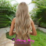 Natural Ash Blonde Long Wavy Lace Front Wig - Shiny Way Wigs Adelaide