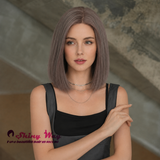 Short ash brown synthetic bob lace wig Australia