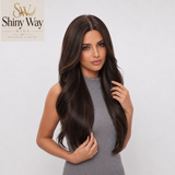 Dark brown long wavy 13x6 lace front wig Australia