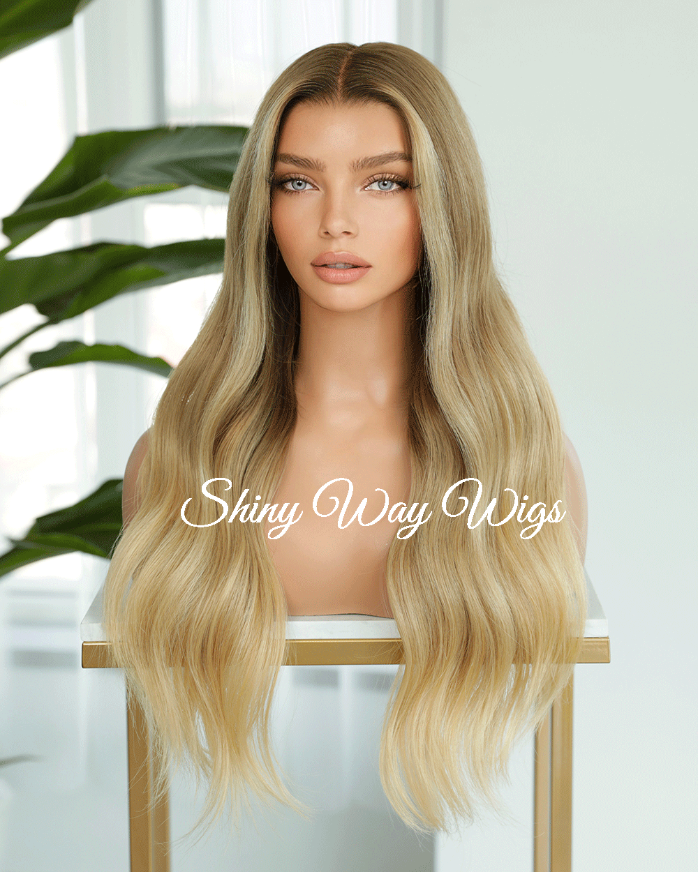 Celebrity Blonde Ombre Wavy Human Hair Lace Wig Shiny Way Melbourne