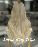 Celebrity Balayage Honey Blonde Wavy Human Hair Lace Wig (Code: HH1342)