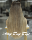 Celebrity Ash Blonde Straight Human Hair Lace Wig (Code: HH1362)