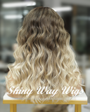 Celebrity Natural Blonde with Dark Roots Human Hair Lace Wig (Code: HH1382)