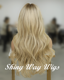 Celebrity Honey Blonde Natural Wavy Human Hair Lace Wig (Code: HH1328)