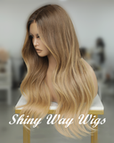 Celebrity Balayage Natural Wavy Human Hair Lace Wig (Code: HH1330)