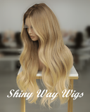 Celebrity Blonde Ombre Wavy Human Hair Lace Wig (Code: HH1365)