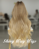 Celebrity Blonde Ombre Wavy Human Hair Lace Wig (Code: HH1365)