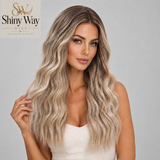 Premium ash blonde 22 inch curly 13x6 glueless lace front wig SW 127