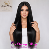 Premium natural black 26 inch 13x6 glueless lace front wig SW 125