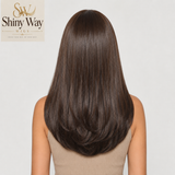 Ready to wear premium dark brown lace front wig by Shiny Way Wigs