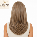 Ready to wear premium ash brown lace front wig by Shiny Way Wigs