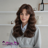 Ready to wear natural brown fashion wig by Shiny Way Wigs